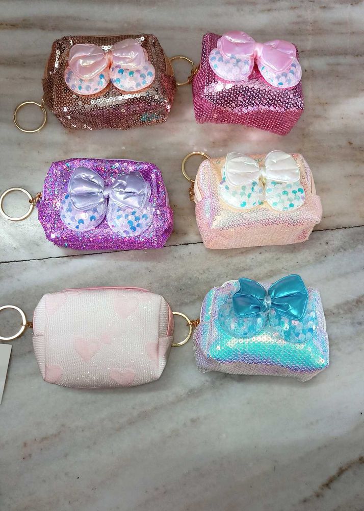 Cute Sequin Bow Pouches
