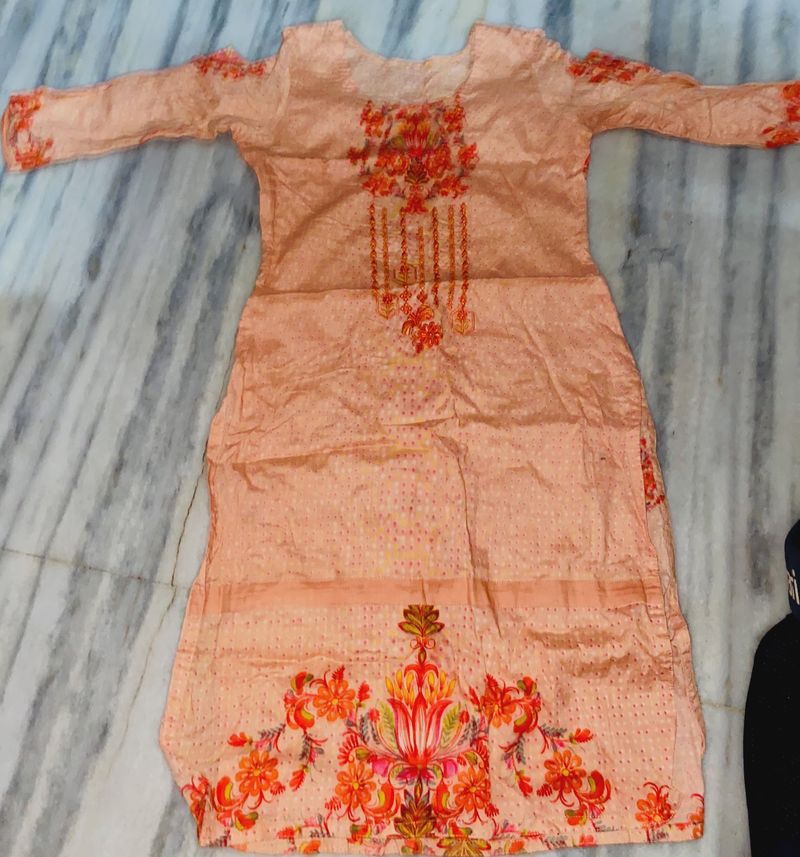 Coral Floral Printed Kurti set