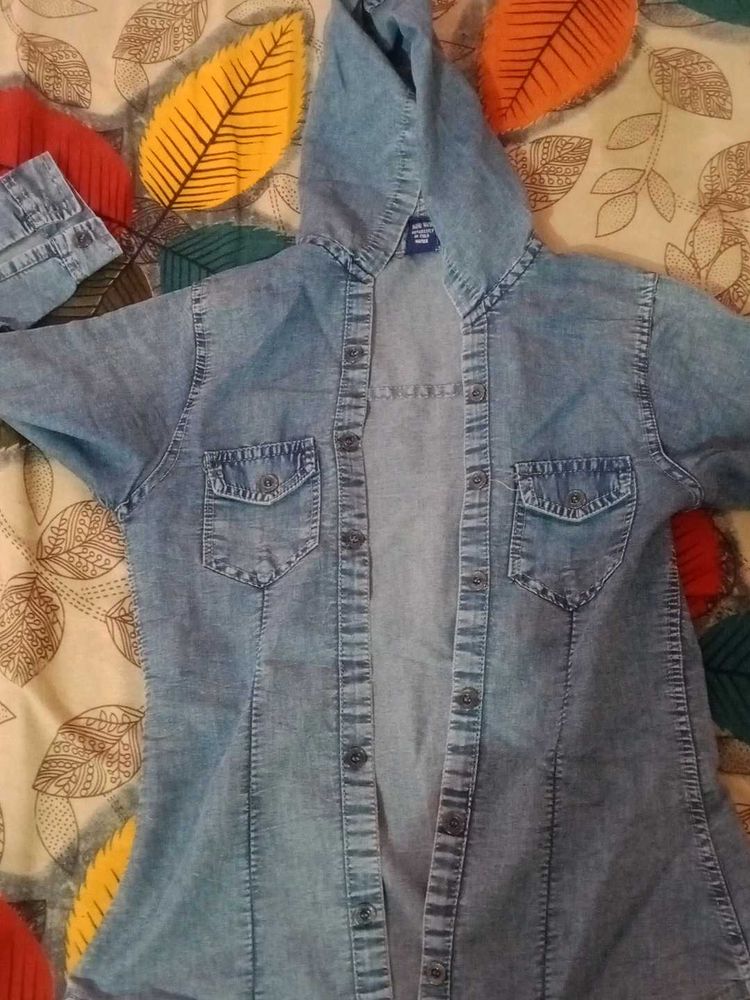 Denim Hooded Jacket