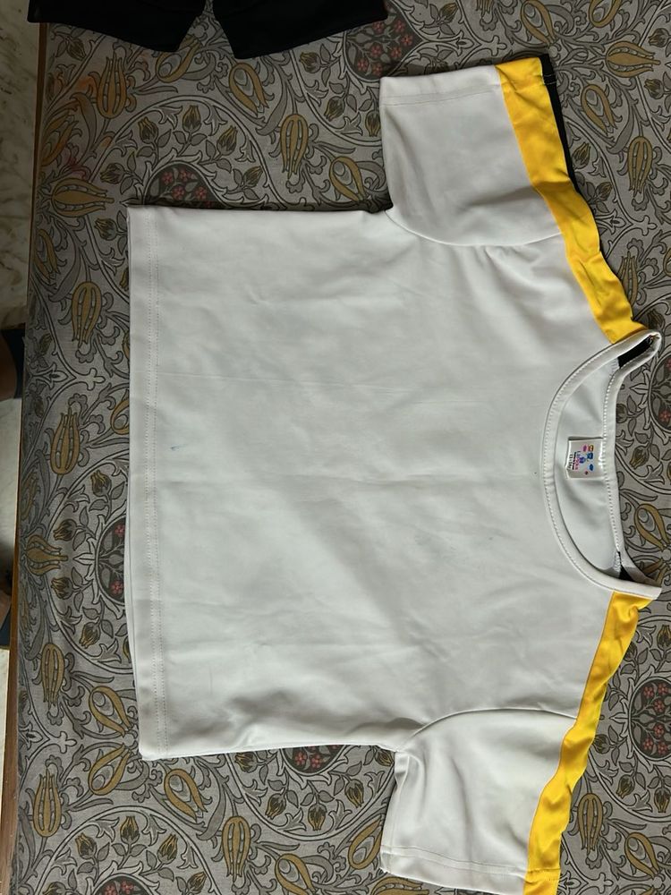 White &amp; Yellow T-Shirt
