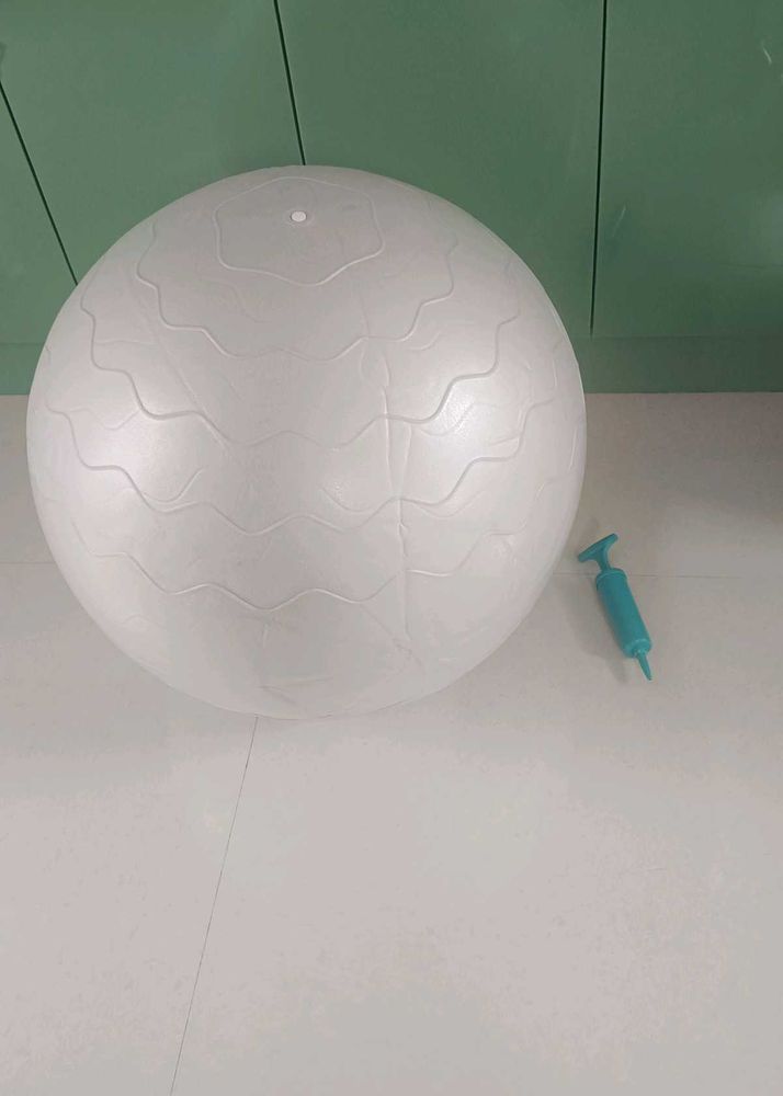 White Exercise Gym Ball with Pump