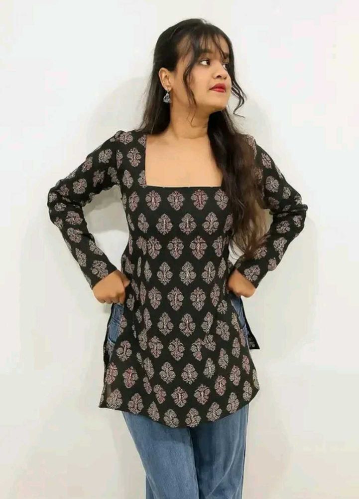 Printed Square Neck Kurti