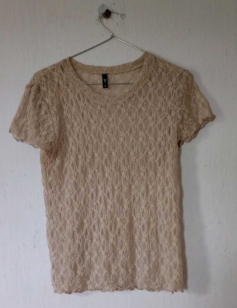 Rio Grey Transperant Lace Top