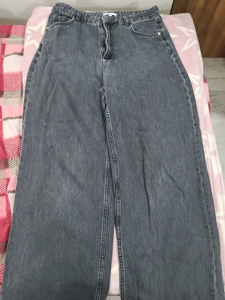 charcoal Wide Leg Jeans