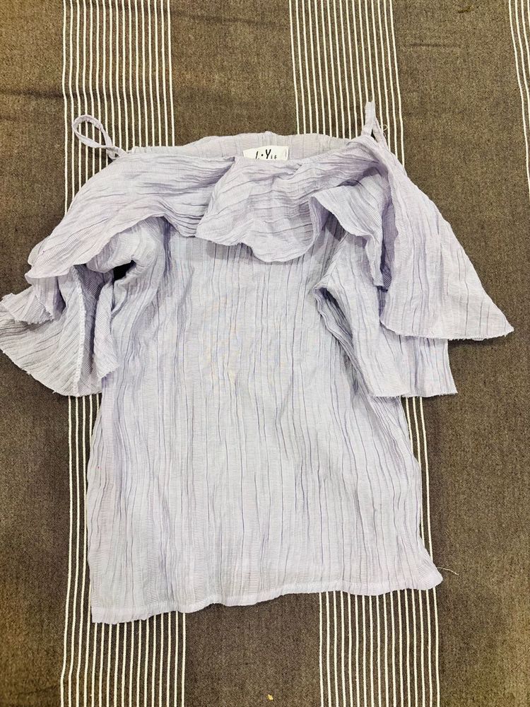 Ruffled Light Purple Top