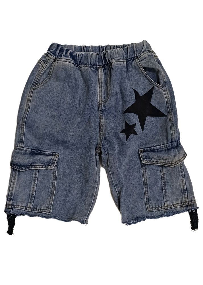 Y2k Star Printed Denim Jeans Shorts (Jorts)