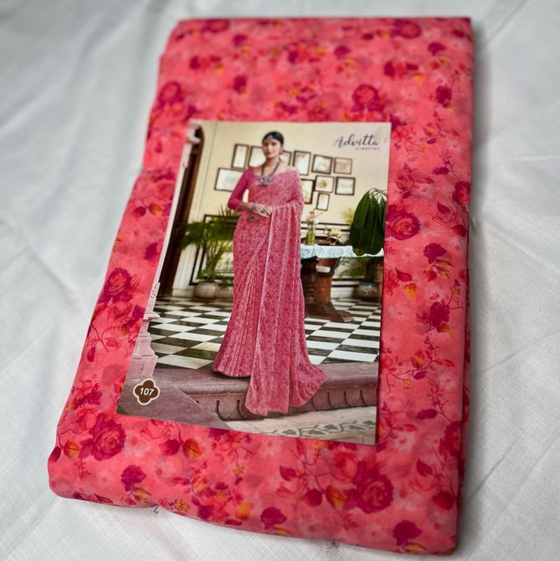 GEORGETTE FLORAL SAREES FOR WOMEN