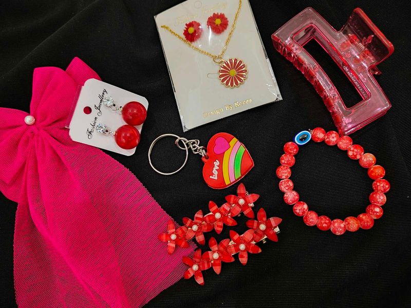 Red Accessory Bundle: Y2K Vibes!