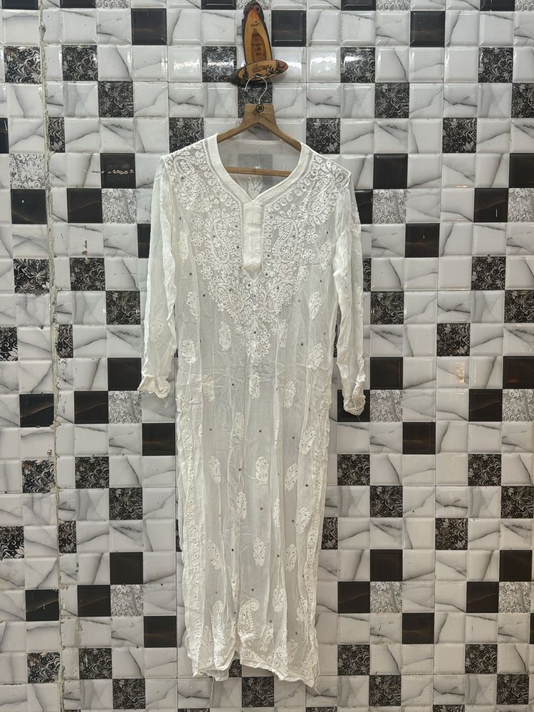 Viscose Mukaish Chikankari Kurti