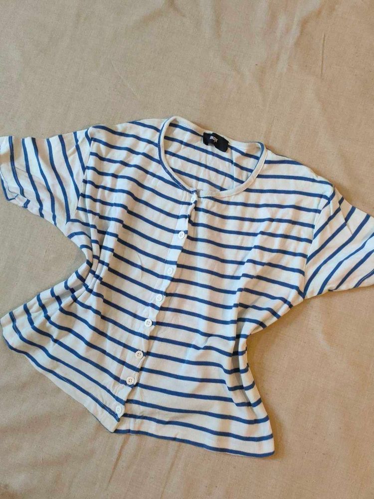 Striped Button-Up Top