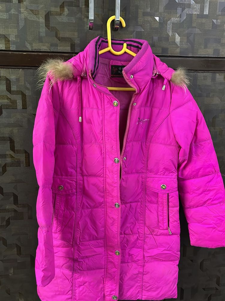 HOT PINK BUFFER JACKET FOR SHE