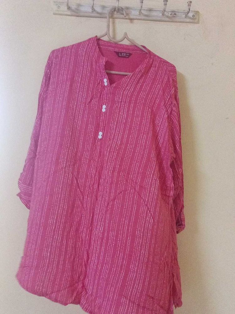 Pink Striped Tunic Top