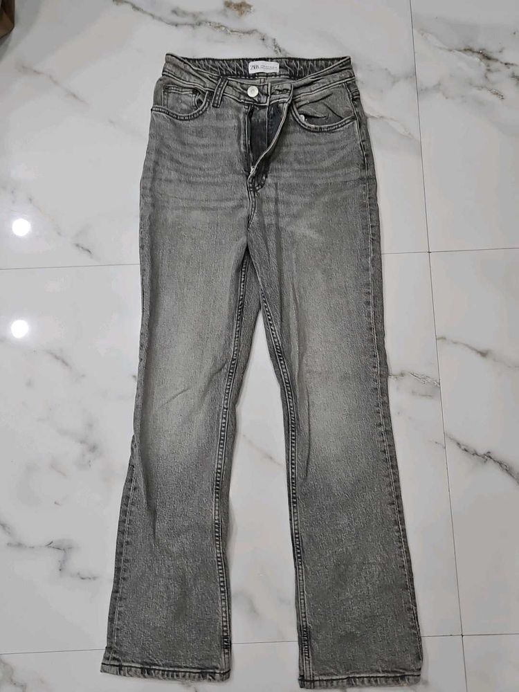 ZARA Gray Straight Leg Jeans