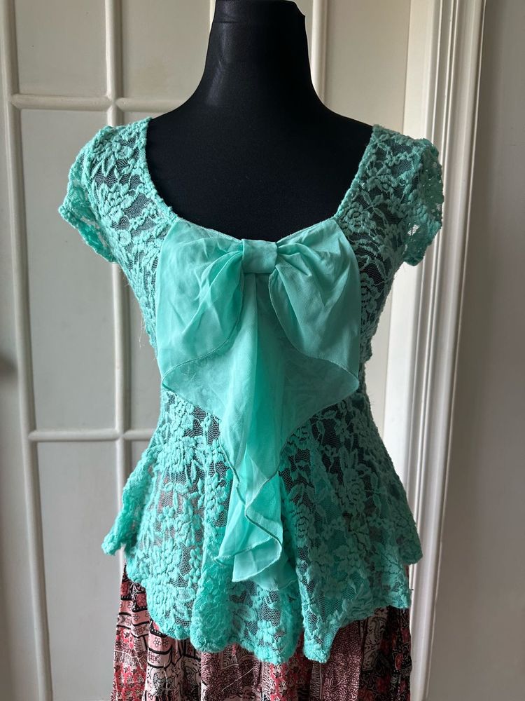 Lace Top with Bow