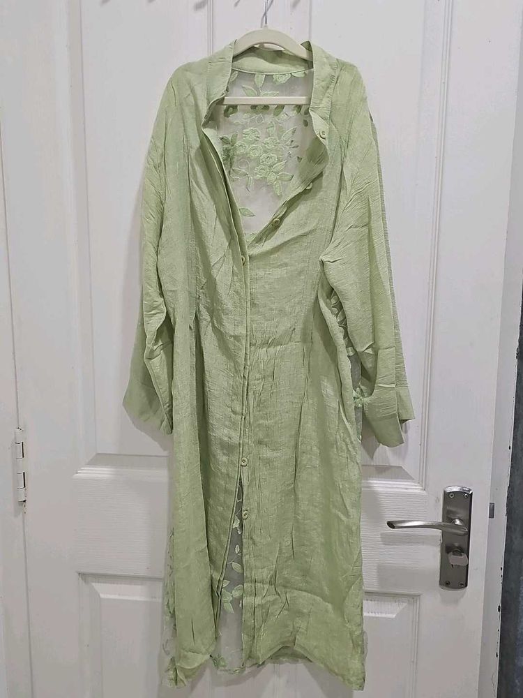 Green Embroidered Dress