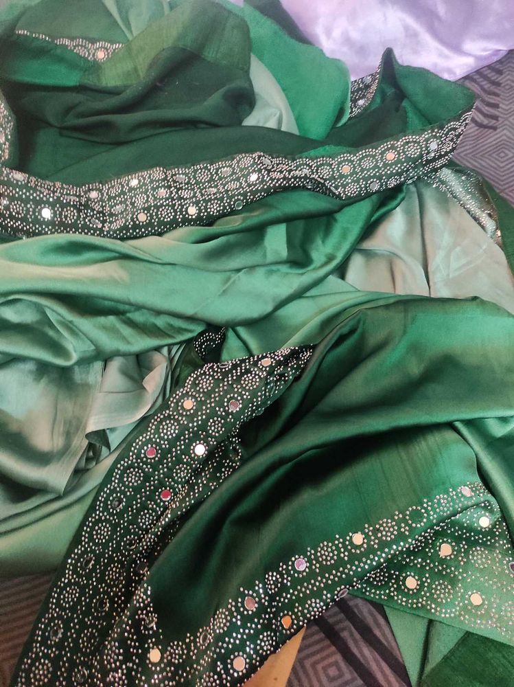 Ombre Heavy Mirror Work Saree