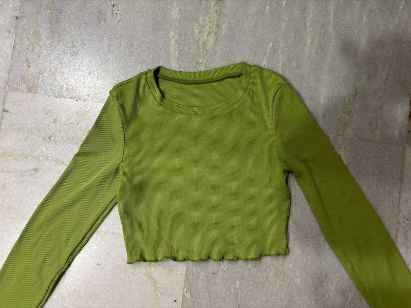 Olive Green Crop Top
