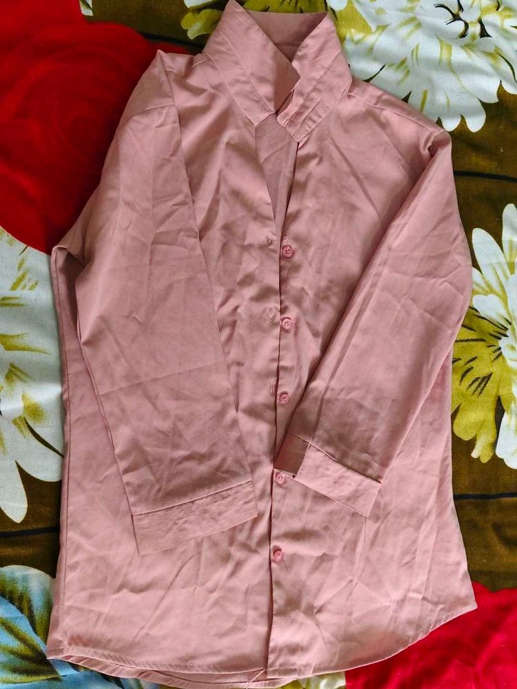 Dusty Rose Button-Down Shirt