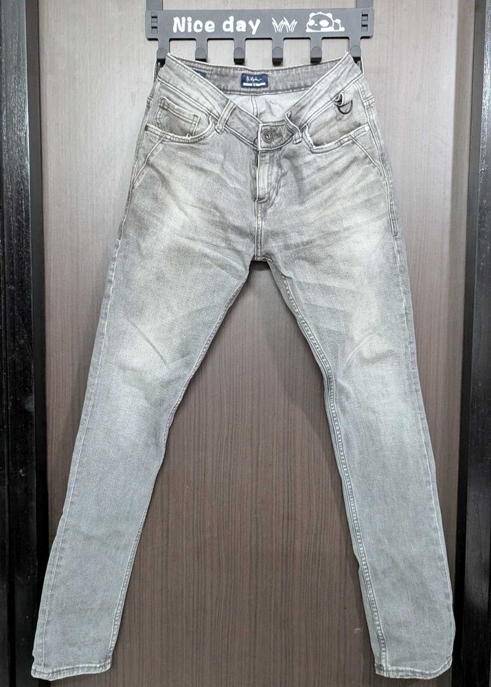 Gray Wash Denim Jeans