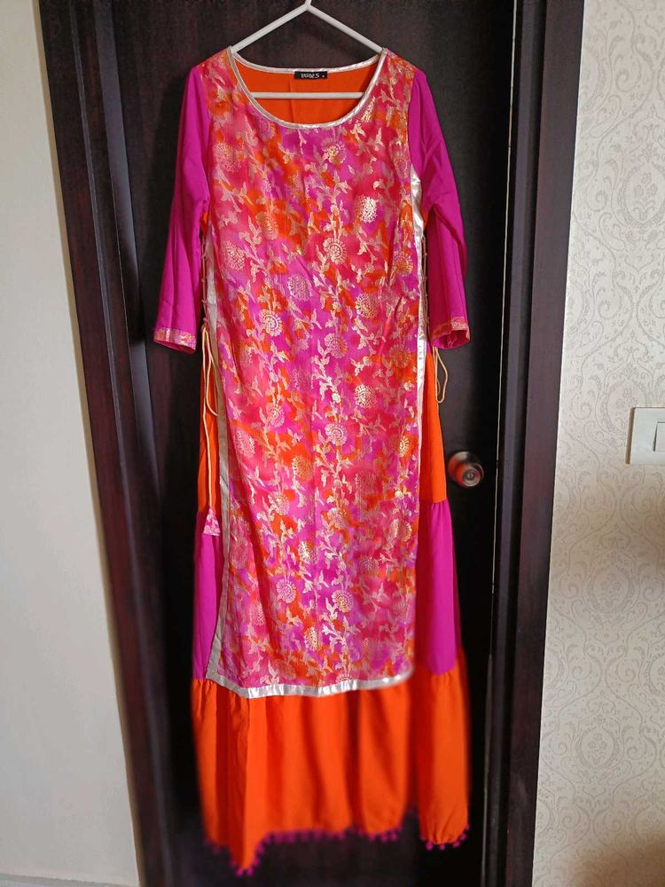 Rani Pink And Orange Ethnic Gown