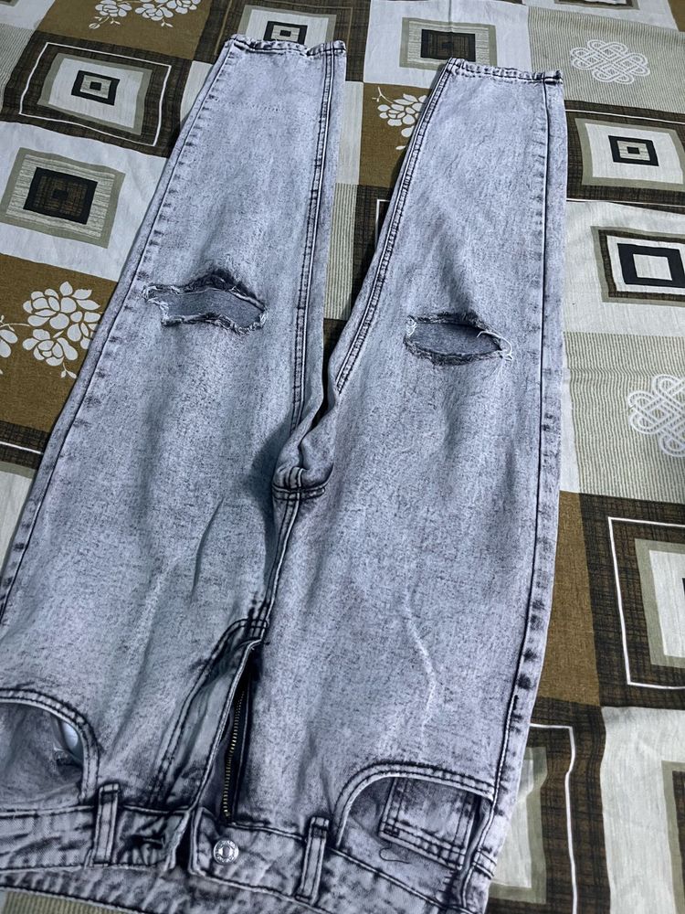 Grey rough denim