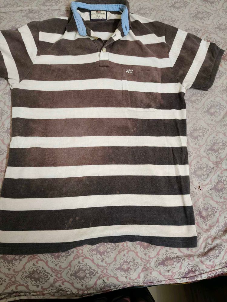 Striped Short Sleeve Polo Shirt