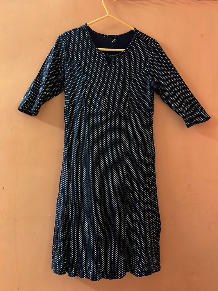 Polka Dot Navy Dress