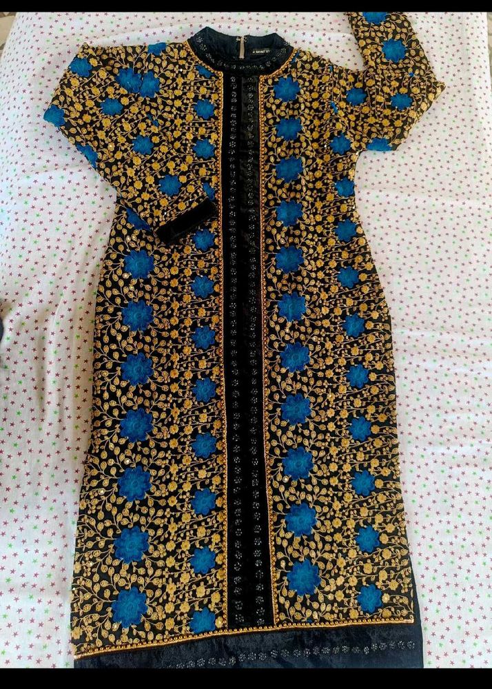 party wear kurta in woollen stuff