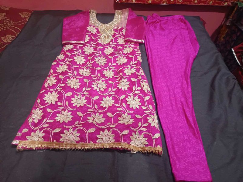 Pink Embroidered Kurta Set