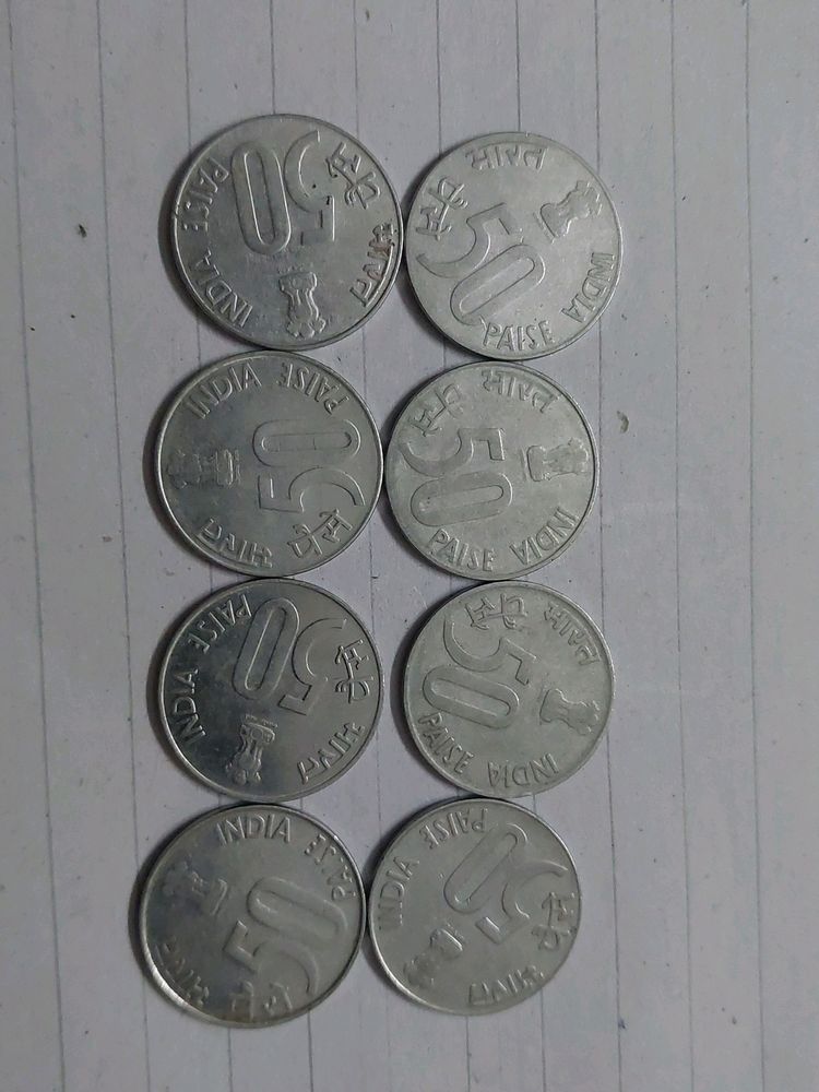 50 Paise - Set Of 8 - Different Years