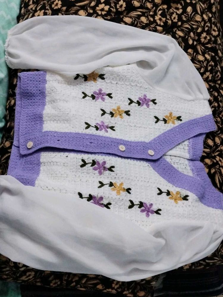 Crochet Knit Floral Cardigan