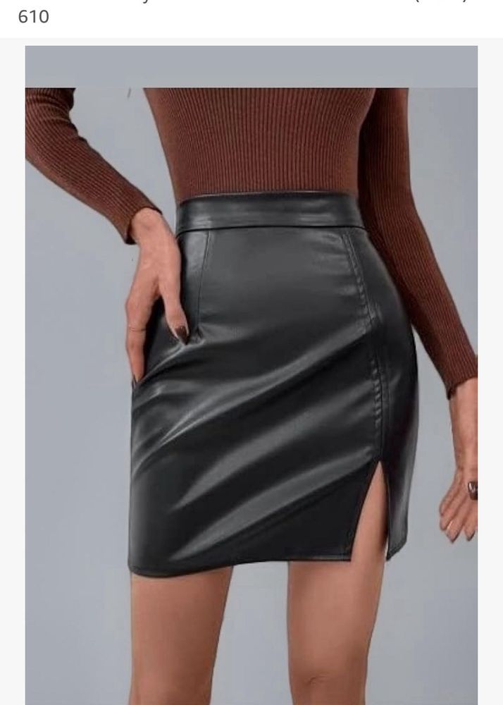 🪩🔥Affordable!!! Black Faux Leather Mini Skirt