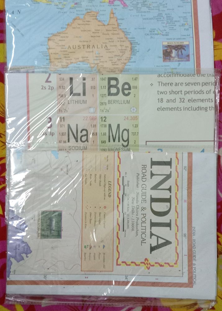 1 World Map,1 India Map, And One Periodic Table