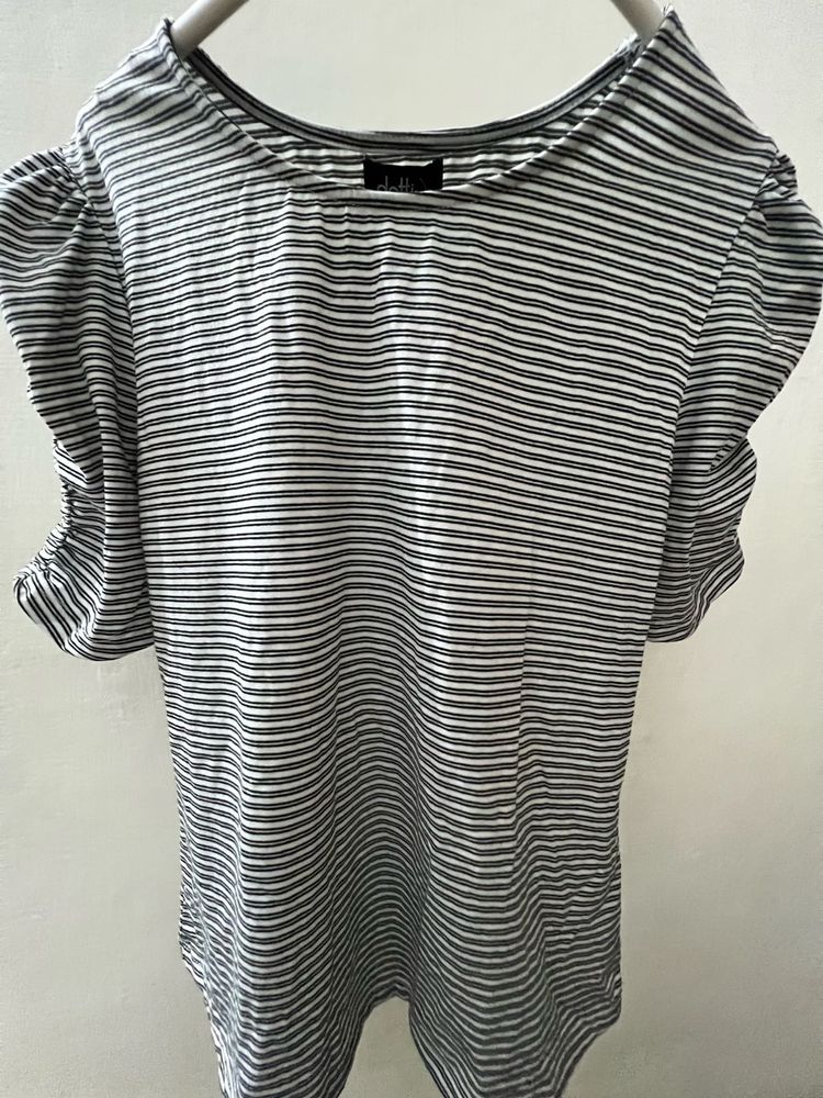 Striped Puff Sleeve Top