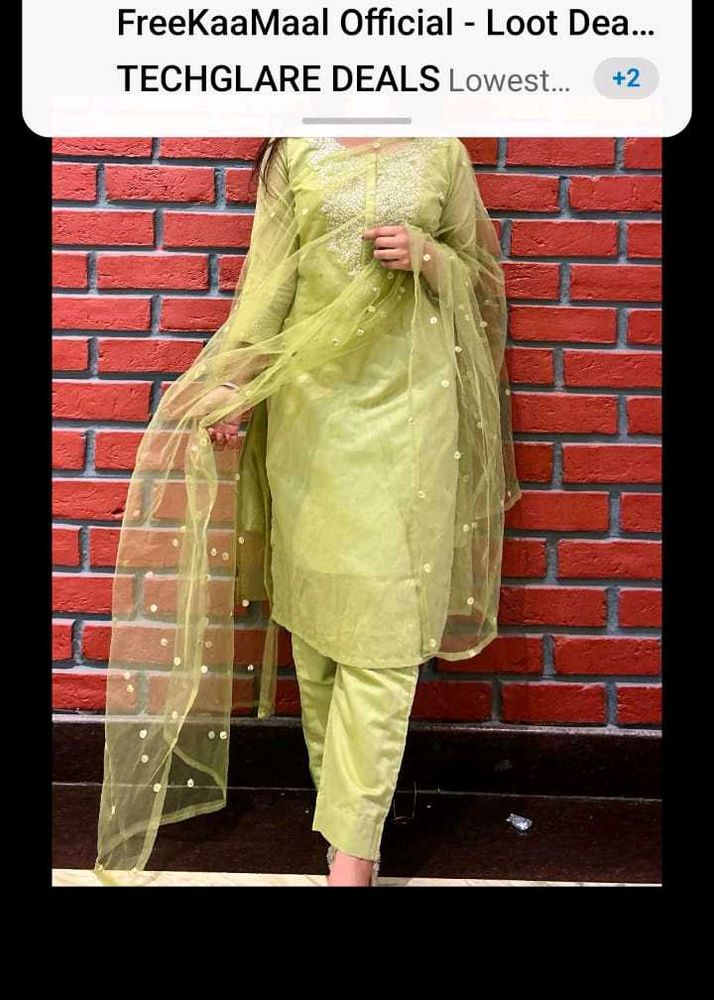 New Elegant Green Kurta Set with Sequin Work