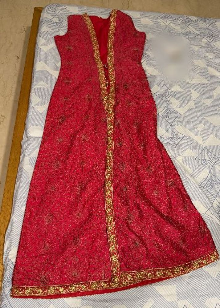 Elegant Red &amp; Gold Ethnic Gown