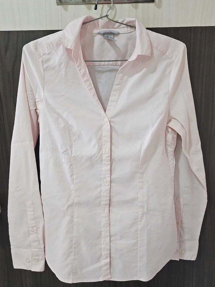 branded h&amp;m Elegant Pink Button-Down Shirt