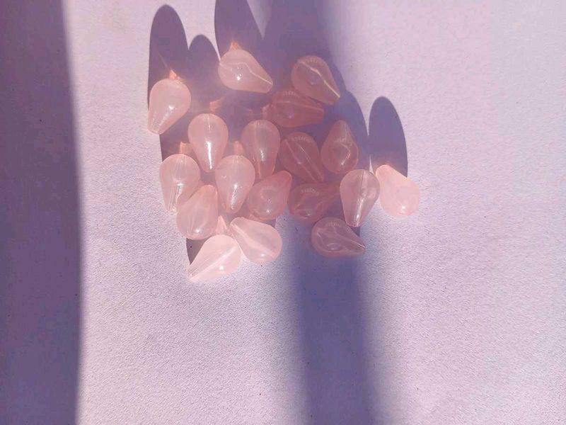 pastel pink drop beads