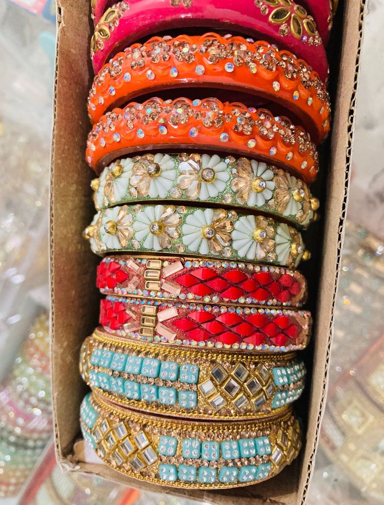 Colorful Beaded Bangle Set