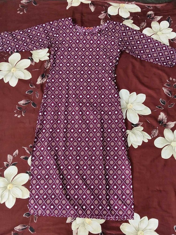 Elegant Purple Print Dress