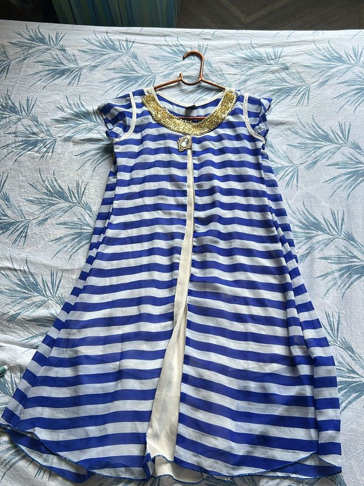 Blue &amp; White Striped Tunic Dress