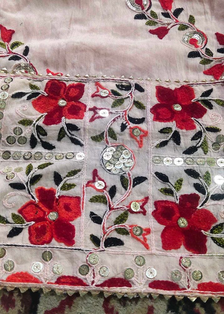 Embroidered Floral Fabric
