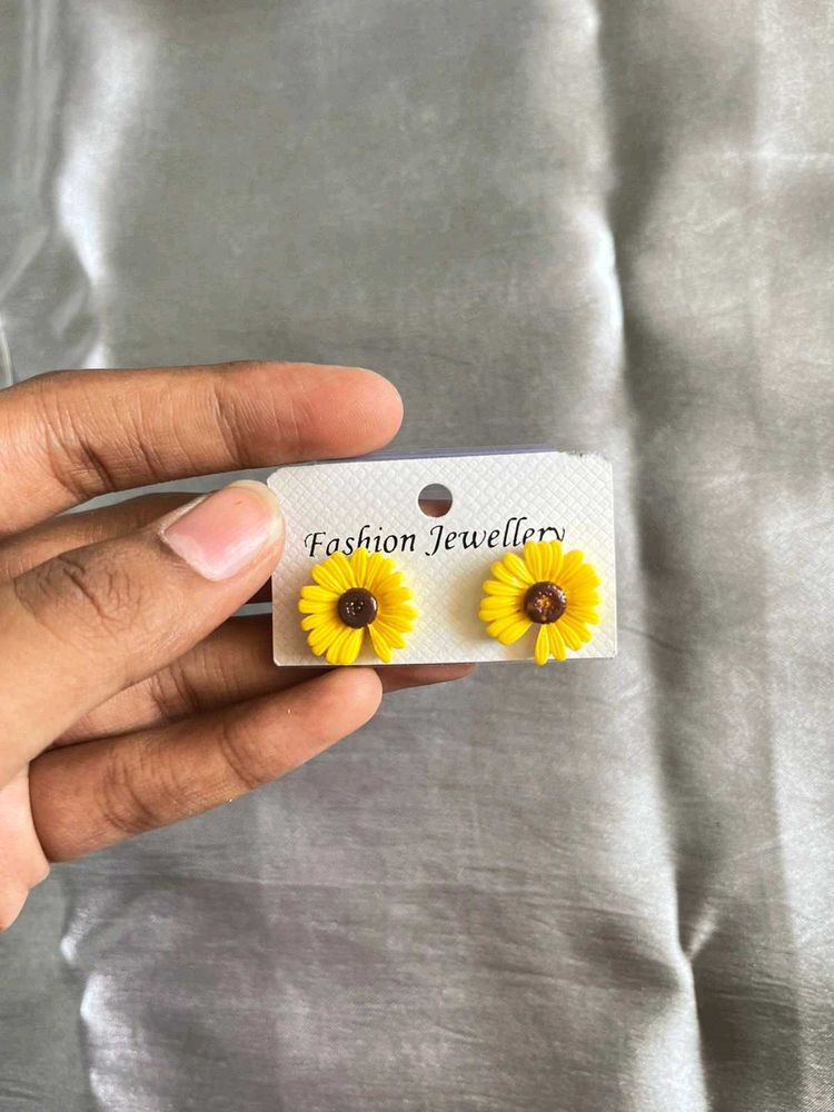 Yellow Flower Earring