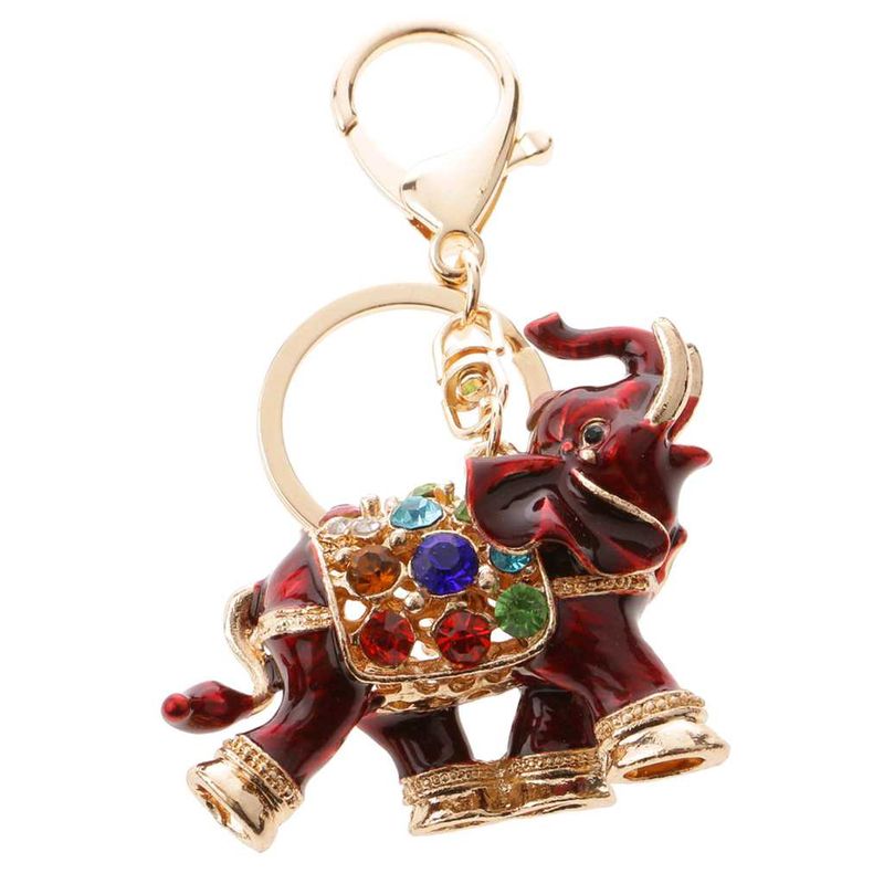 Lovely Crystal Elephant Key Ring KeyChain Hand B