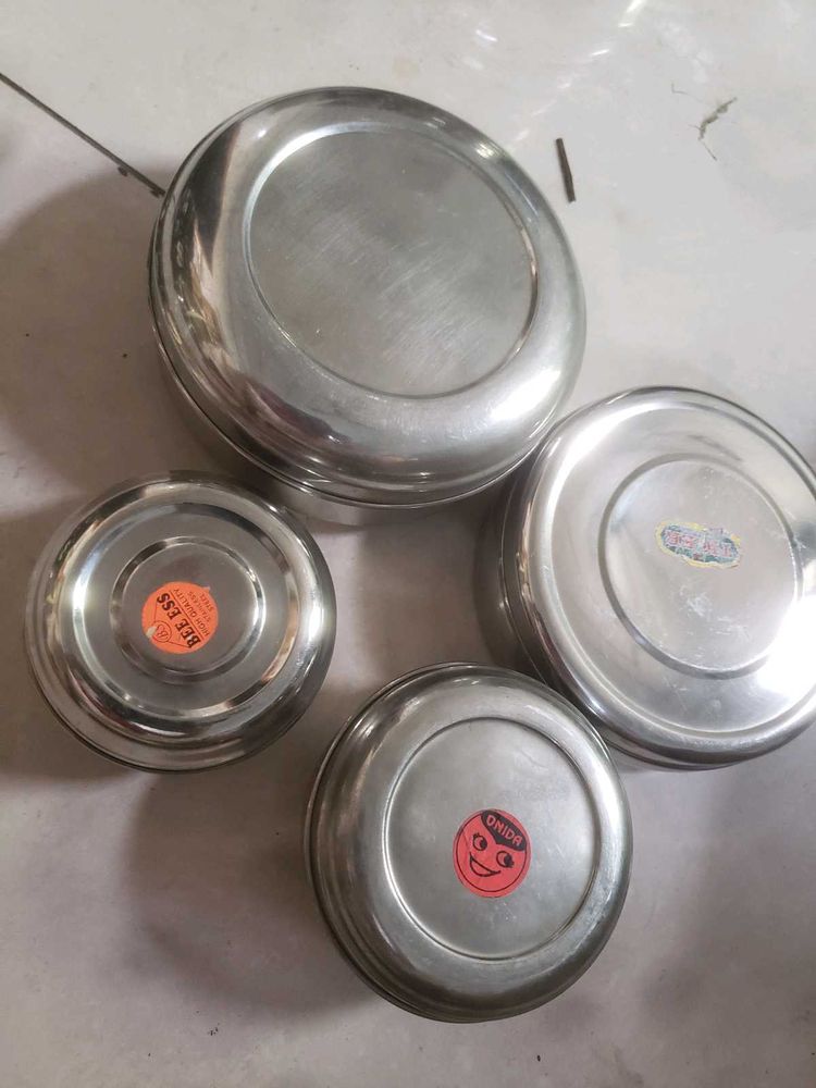 4 Stainless Steel Tiffins