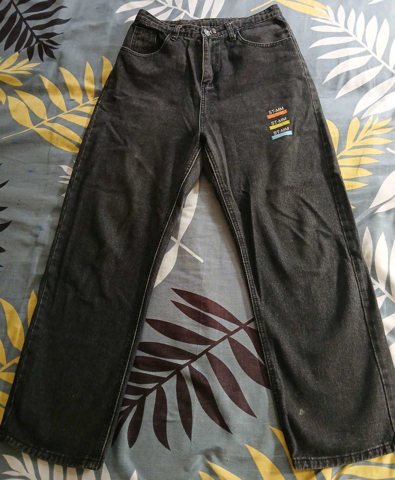 High Waist Charcoal Woman Jeans