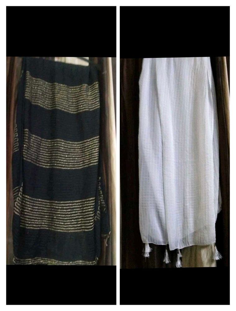 Black &amp; White Scarves - Set of 2