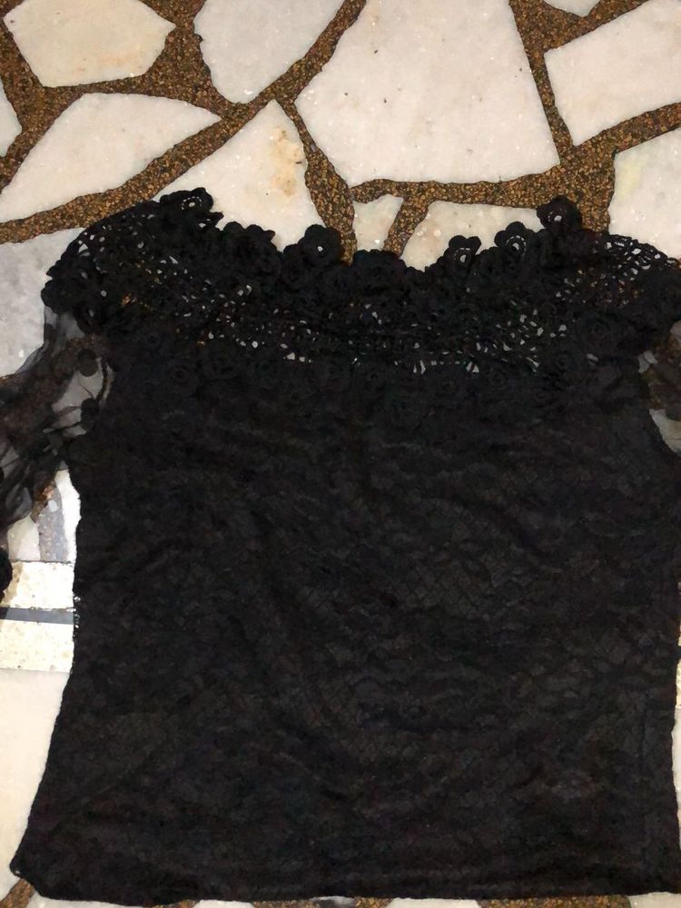 Elegant Black Lace Top