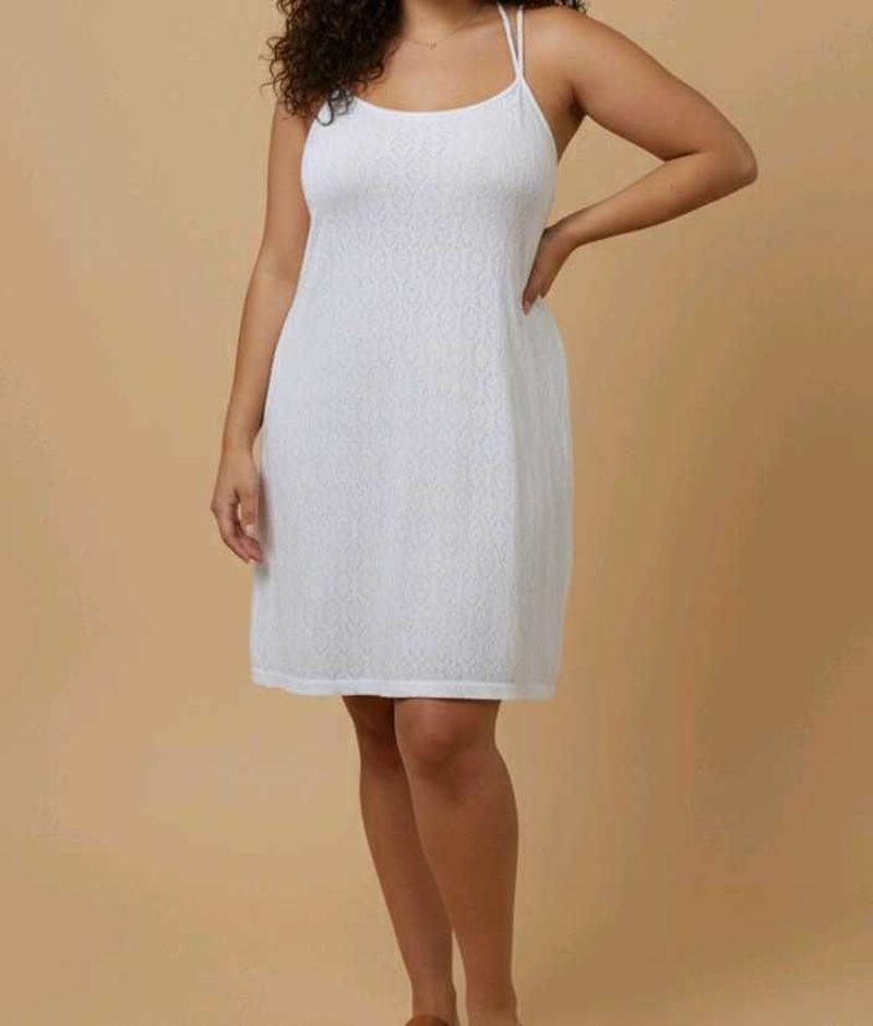 Chic White Textured Cami Mini Dress