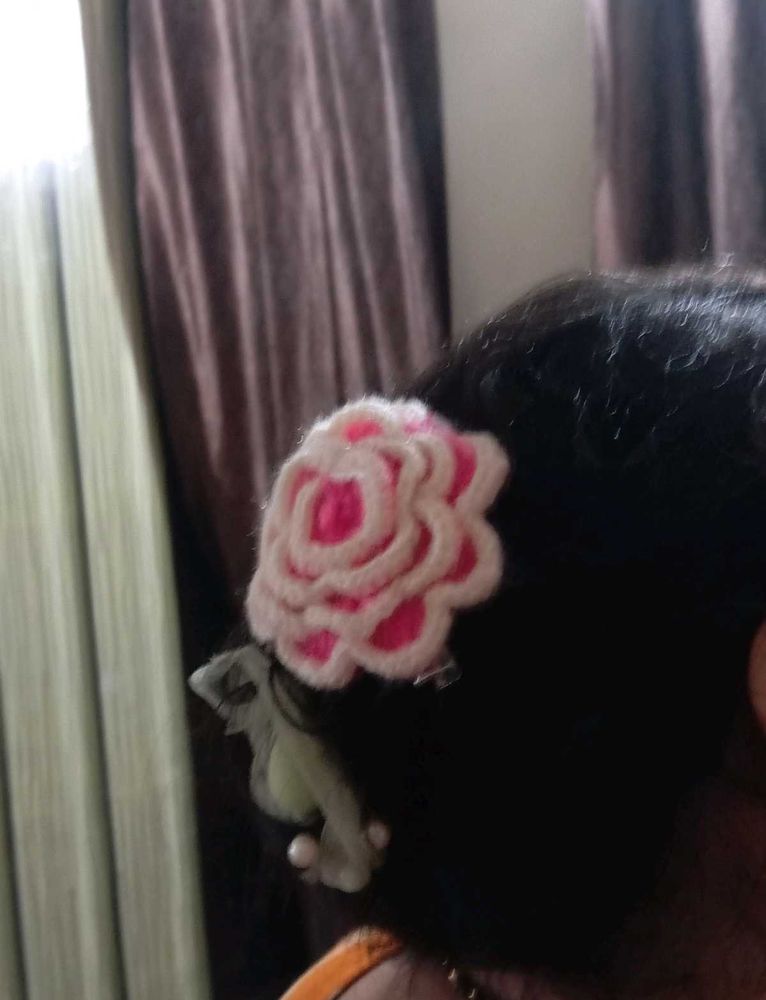 Crochet Flower Hair Clip
